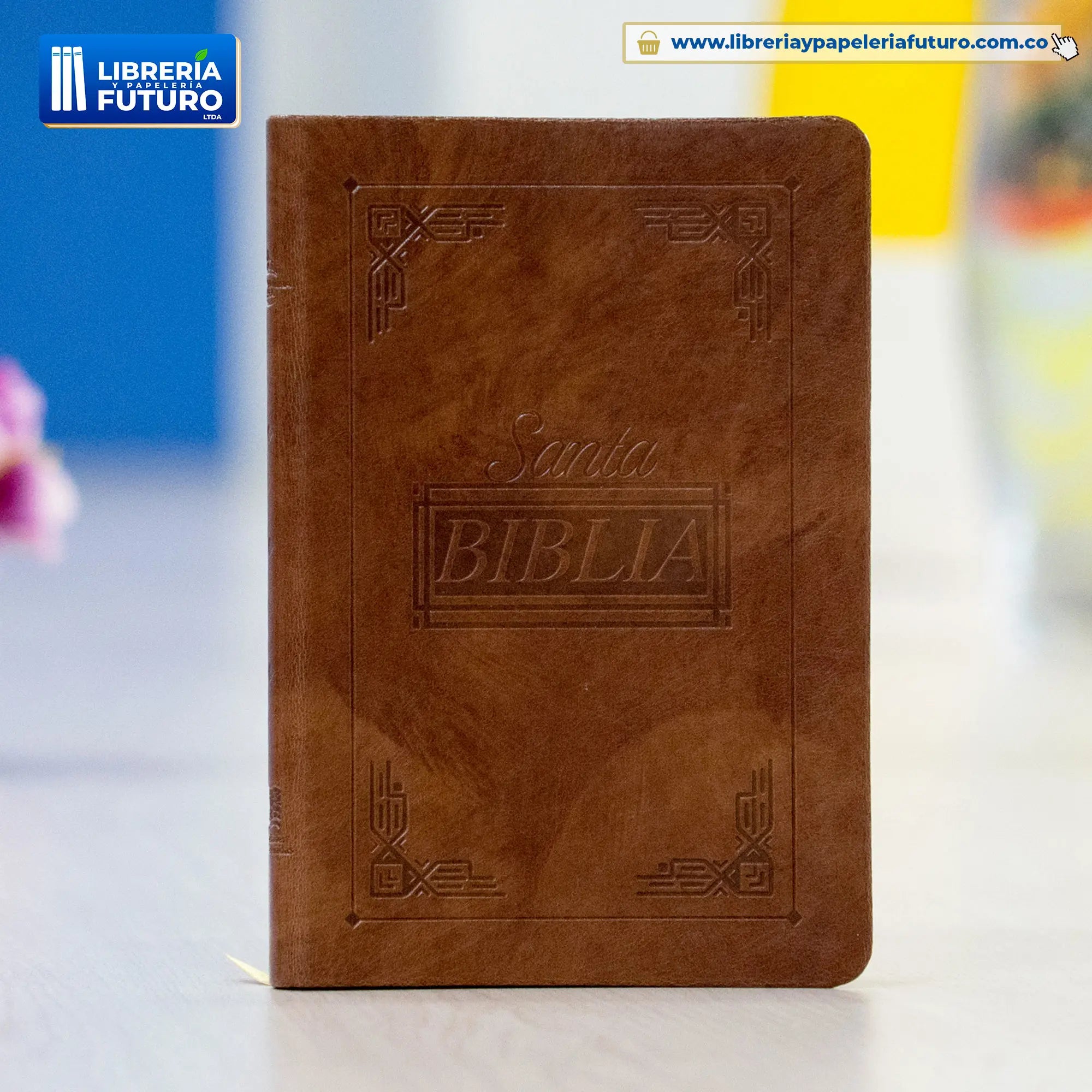 Biblia Café, mediana, símil piel con letra pequeña